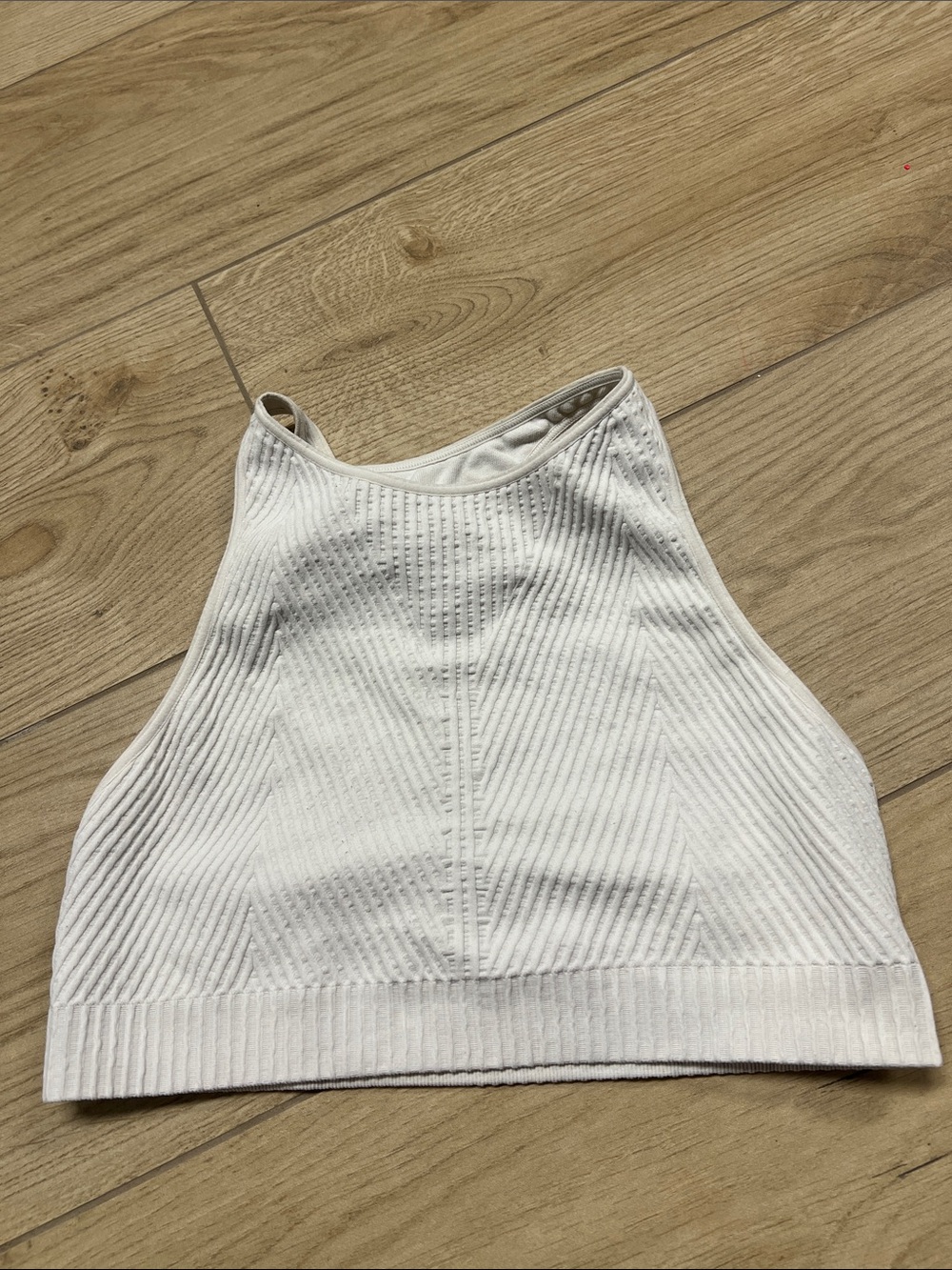 Spiritual Gangster White Ribbed High Neck Sports Bra